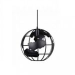 Lustra tip pendul model glob pamantesc, diametru 30 cm, Gonga®, culoaremodel Negru