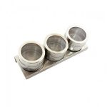 Set 3 recipiente magnetice pentru bucatarie, Gonga®, culoaremodel Argintiu