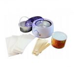 Set epilare complet cu incalzitor ceara, 400 g ceara cu extract de miere, 10 spatule din lemn, Gonga®, culoaremodel Multicolor