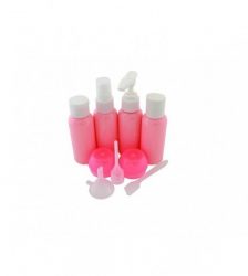 Set 6 recipiente cosmetice din plastic, Gonga®, culoaremodel Roz