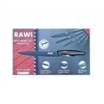 Set de 6 cutite RAWI, din metal marmurat, culoaremodel Negru
