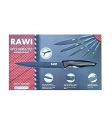 Set de 6 cutite RAWI, din metal marmurat, culoaremodel Negru