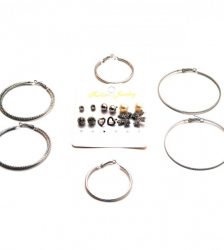 Set 10 perechi de cercei, Gonga®, culoaremodel Argintiu