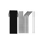 Set 8 paie metalice, reutilizabile, Gonga®, culoaremodel Negru