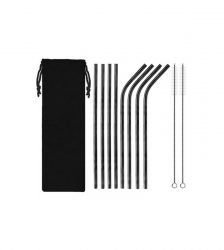 Set 8 paie metalice, reutilizabile, Gonga®, culoaremodel Negru