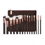 Set 15 pensule pentru machiaj, cu borseta, culoaremodel Maro