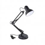 Lampa de birou cu brat reglabil, suport, soclu E27 60W, culoaremodel Negru