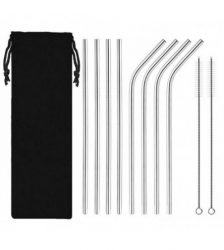 Set 8 paie metalice, reutilizabile, Gonga®, culoaremodel Argintiu