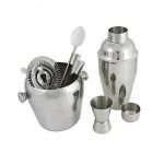 Set pentru cocktail si bauturi, inox, 6 piese, Gonga®, culoaremodel Argintiu