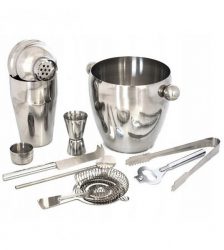 Set pentru cocktail si bauturi, inox, 8 piese, argintiu, Gonga®