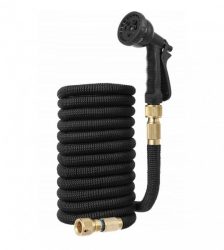 Furtun de gradina extensibil cu pistol de stropit 8in1, negru, Gonga®, marime 15 m