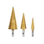 Set 3 burghie in trepte, 4-12, 4-20, 4-32mm, auriu, Gonga®