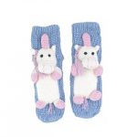 Sosete impletite din lana model unicorn 3D, marimea 35-39, culoaremodel Albastru