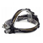 Lampa pentru cap reglabila cu doua lumini LED pe baterii, culoaremodel Negru