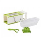 Feliator pentru legume si fructe multifunctional, 29.5 x 10.5 cm, culoaremodel Verde
