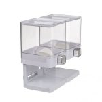 Dispenser de cereale dublu, forma patrata, 2x3.75 l, Gonga®, culoaremodel Alb