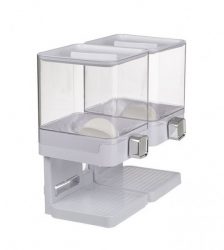 Dispenser de cereale dublu, forma patrata, 2x3.75 l, Gonga®, culoaremodel Alb