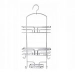 Etajera pentru baie cu 3 nivele si 2 cosuri, 28.5 x 65.5 x 12 cm, culoaremodel Argintiu