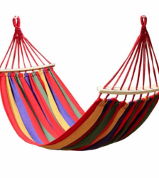 Hamac din bumbac si poliester, Gonga®, culoaremodel Rosu, marime 190x150 cm