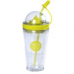 Recipient pentru lichide, cu capac si pai, Gonga®, culoaremodel Verde