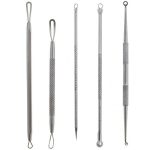 Set 5 instrumente pentru extractia punctelor negre, Gonga®, culoaremodel Argintiu