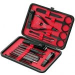 Set pentru manichiura si pedichiura, 15 piese, culoaremodel Rosu