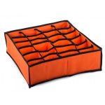 Organizator pentru sosete si lenjerie intima cu 24 de compartimente, 34x30x10 cm, culoaremodel Portocaliu