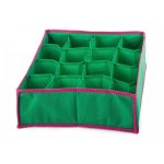 Organizator pentru sosete si lenjerie intima cu 24 de compartimente, 34x30x10 cm, culoaremodel Verde