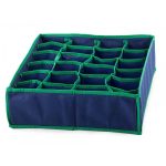Organizator pentru sosete si lenjerie intima cu 24 de compartimente, 34x30x10 cm, culoaremodel Albastru