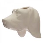 Decoratiune cap de catel, ceramic, ghiveci pentru flori, Gonga®, culoaremodel Alb