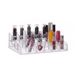 Organizator din plastic pentru ruj, 24 compartimente, Gonga®, culoaremodel Transparent