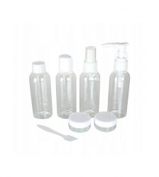 Set 6 recipiente cosmetice din plastic, Gonga®, culoaremodel Transparent
