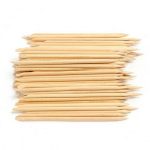 Set de 100 betisoare duble din lemn pentru cuticule, Gonga®, culoaremodel Bej