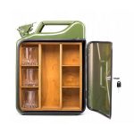 Minibar in forma de canistra de 20 L cu 3 pahare, Gonga®, culoaremodel Verde