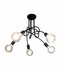 Lustra cu 5 pendule E27, 34 cm, culoaremodel Negru