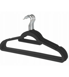 Set 48 de umerase din velur pentru haine, Gonga®, culoaremodel Negru