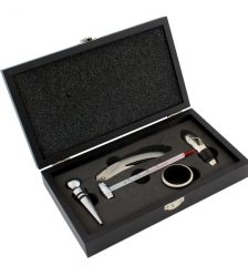 Set 5 accesorii pentru vin, Gonga®, culoaremodel Negru