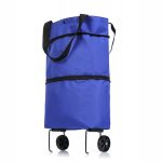 Geanta pliabila cu roti, tip troler, Gonga®, culoaremodel Albastru