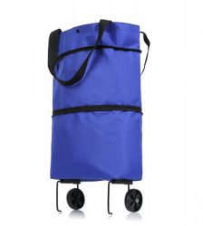 Geanta pliabila cu roti, tip troler, Gonga®, culoaremodel Albastru