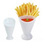 Suport pentru cartofi prajiti si sos, Gonga®, culoaremodel Alb