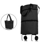 Geanta pliabila cu roti, tip troler, Gonga®, culoaremodel Negru