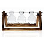 Vaza hidroponica cu trei vase de sticla, Gonga®, culoaremodel Transparent