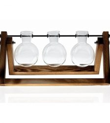 Vaza hidroponica cu trei vase de sticla, Gonga®, culoaremodel Transparent