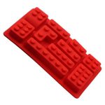 Forma de copt din silicon, tip LEGO, Gonga®, culoaremodel Rosu