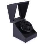 Cutie rotativa pentru ceasuri, 2 compartimente, negru, Gonga®, culoaremodel Negru