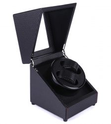 Cutie rotativa pentru ceasuri, 2 compartimente, negru, Gonga®, culoaremodel Negru