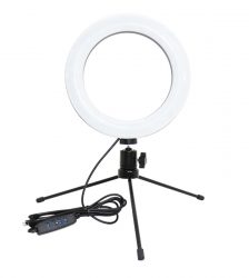 Lampa LED Ring Light, 16cm, Gonga®, culoaremodel Negru/Alb