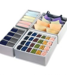 Set Organizator de sertar, 4 piese, Gonga®, culoaremodel Gri