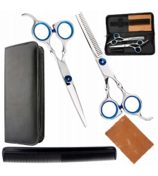 Set pentru frizerie si coafor, 6 piese, Gonga®, culoaremodel Argintiu