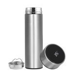 Termos inteligent cu afisaj LED si termometru, 500 ml, Gonga®, culoaremodel Argintiu